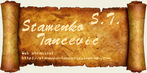Stamenko Tančević vizit kartica